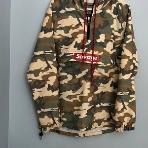 Brooklyn Cloth Savage Camouflage Pullover Hooded Jacket Medium